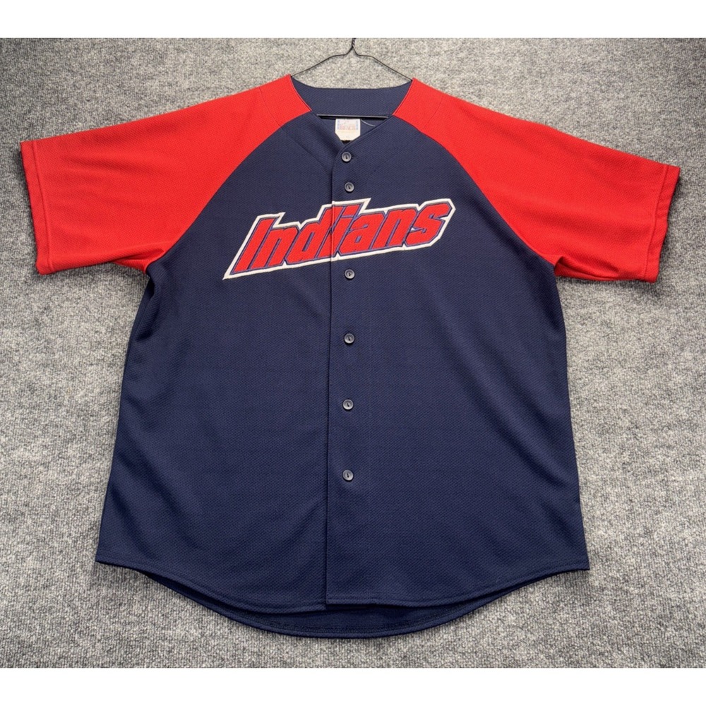 Cleveland Indians Blank Jersey XL Off The Bench Brand MLB Vintage 90s Stiched